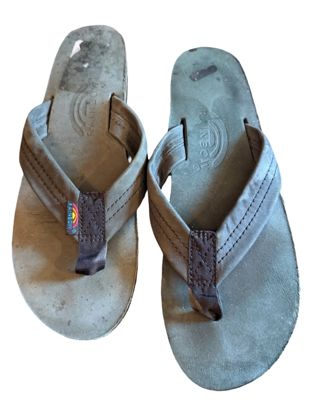 Rainbow Black Flip-Flops Women’s Size M 6.5–7.5